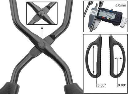 10" Stainless Steel Scissor Tongs with Comfort-Grip Handle (Black)