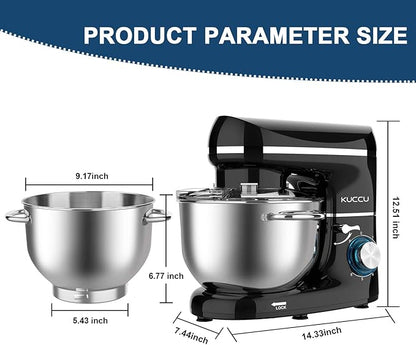 Stand Mixer, 660W, 6-Speed Tilt-Head Food Dough Mixer, Kitchen Electric Mixer with Stainless Steel Bowl,Dough Hook,Whisk, Beater, Egg white separator (6.5-QT, Black)…
