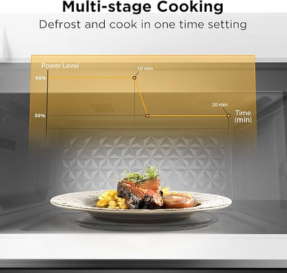 BLACK+DECKER Over the Range Microwave Oven with Vent and One-Touch Auto Cooking, 1.7 cu. ft. OTR Over Stove Microwave, White, 1000 Watts, EM044K6CF-WH