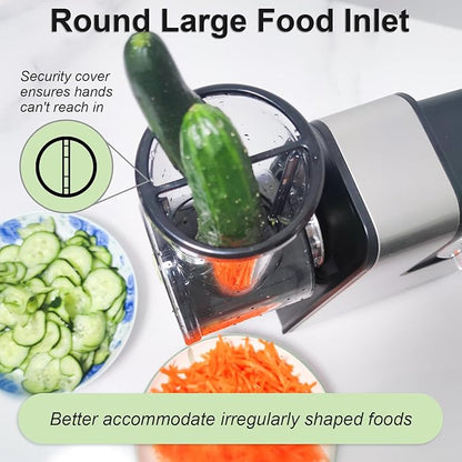 Electric Cheese Grater, 5 in 1 Salad Maker with Stainless Steel Blades, 350W Electric Slicer Shredder/Slicer, Electric Salad Machine for Cheeses, Fruits, Vegetables