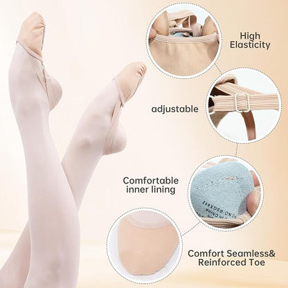 Half Soles Dance Shoes for Women Girls Men Lyrical Pirouette Ballet Canvas Shoes Turners Dance Shoes for Contemporary (Girls/Boys/Men/Adult)