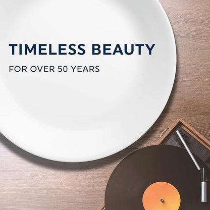 Corelle Vitrelle 18-Piece Service for 6 Dinnerware Set Triple Layer Glass and Chip Resistant, Lightweight Square Plates and Bowls Set, Timber Shadows