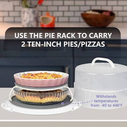 12 Inch Cake Carrier with Lid & Handle BPA-Free Cake Transport Container, Includes Insulated Bag, Cupcake & Pie Holders for Secure Dessert Delivery (Fits 7" Tall Cakes) (Purple)