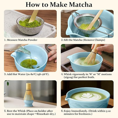7PCs Pink Matcha Whisk Set Traditional Japanese Matcha Kit with Whisk and Bowl Matcha Making Accessories Bamboo Chasen Tea Spoon Holder Sifter Tea Towel Ceremony Macha Tea Set for Beginners