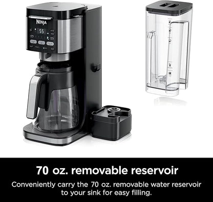 Ninja | Drip Coffee Maker | DualBrew Pro Hot & Iced Coffee | Compatible with K-Cup Pods | 3 Brew Styles (Classic, Rich, & Iced) | 70oz Removable Reservoir & Dishwasher Safe | Black | 14-Cup (Renewed)