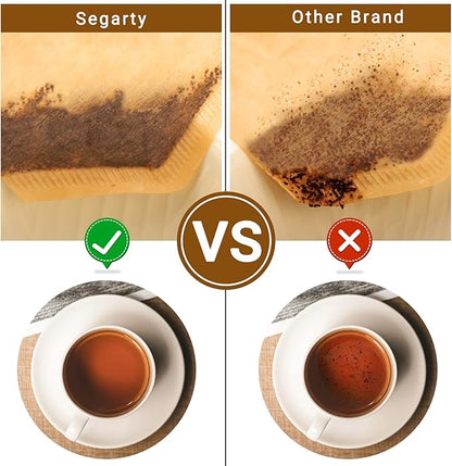 Segarty #1 Coffee Cone Filters, 100 Count Pack Size 1-2 Cup Natural Unbleached Brown Paper Disposable Pour Over Maker Basket Dripper for Most Brewer Machine for Home, Office, Cafetera