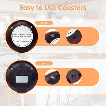 Restaurant Pager System 20 Coaster Pagers and Beepers, Restaurant Beepers Buzzers System with Vibration Flashing Buzzer Queue Wireless Calling System for Food Truck Church Nursery Coffee Shop Bar