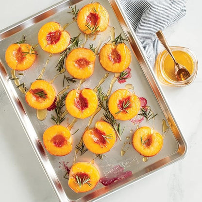 Nordic Ware Naturals Half Sheet - USA Made Aluminum Commercial Quality Sheet Pan for Baking or Roasting, Encapsulated Galvanized Steel Rim Prevents Warping, 2-Pack