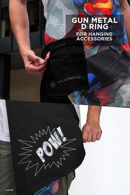 Dalstrong Chef Kitchen Apron - DC Superman™ Man of Steel Edition - Premium Cotton & Nylon Straps - 2 Pockets - Steel Hangloops-Unique Size Fit for All - Stain Resistant