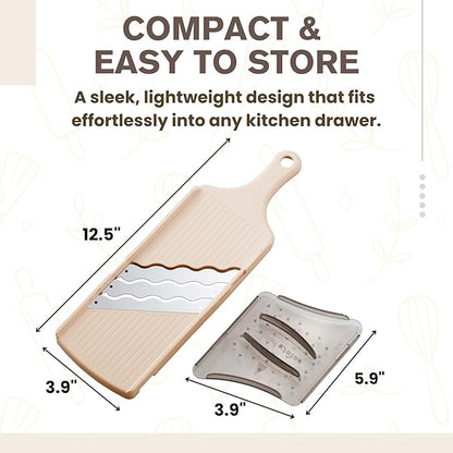 Arnest Japanese Mandoline Cabbage Slicer - 3-Speed Julienne Cutter with Safety Holder, Stainless Steel Blades, Easy-Clean, Vegetable Grater Cabbage Slicer, Made in Japan – Forest Originals