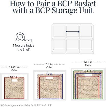 Best Choice Products 12x12in Pack of 5 Cube Storage Baskets, Water Hyacinth Multipurpose Collapsible Organizers, Handwoven Laundry Totes for Laundry, Living Room, Kids Room & Nursery - Brown