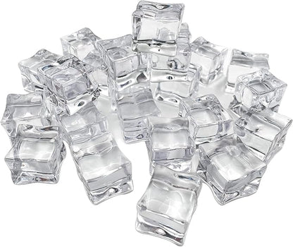 Fake Ice Cubes, 30 mm 25 PCS Artificial Acrylic Crystal Diamonds for Vase Fillers,Table Scatter, Party Favor, Wedding Decoration, Photography Props, Food Display, DIY crafts