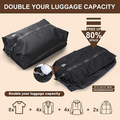 25 Pack Vacuum Storage Bags for Clothing Travel Vacuum Seal Bags With Wireless Pump IP67 Waterproof Reusable Vacuum Compression Bags for Clothing Luggage (1Travel Bag +6Small+6Middle+6Large+6Jumbo)