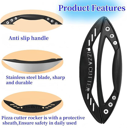12" Premium Pizza Cutter with Cover,Food Vegetable Chopper,Practical Kitchen Gadgets(Dishwasher Safe)