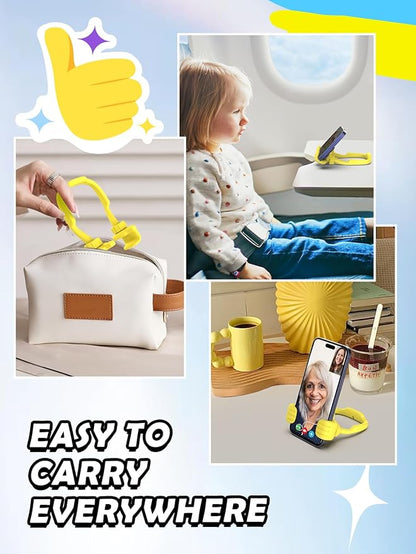 Stocking Stuffers for Teens Boys Girls Cell Phone Stand: Upgrade Adjustable Thumbs Up Lazy Phone Holder for Desk Fun Birthday Gifts for Grandma Adults Husband from Wife (Yellow, 1)