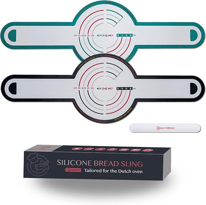 GUYDREMAT Silicone Bread Sling for Dutch Oven - Heat Resistant Over 500F, Non-Stick Reusable Baking Tool for Artisan Bread and Sourdough, Food-Grade Silicone, Fits 3-7 Quart Ovens, Easy Lift Design