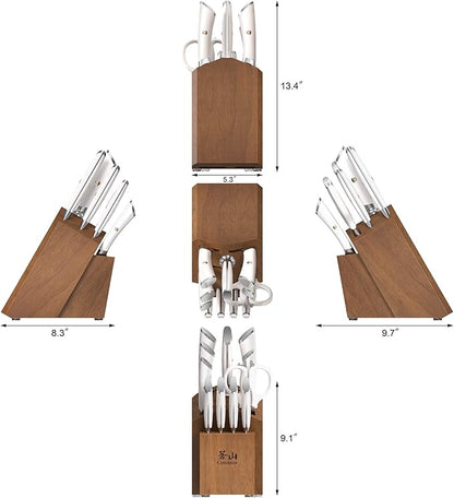 Cangshan ELBERT Series German Steel Forged Knife Block Sets (12-PIece, White)