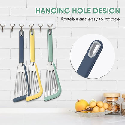 Nonstick Fish Spatula,Maywe Tanso Thin Slotted Spatulas Turner Silicone Fish Spatulas for Nonstick Cookware,High Heat Resistant BPA Free Cooking Utensils,Ideal for Fish,Eggs,Pancakes