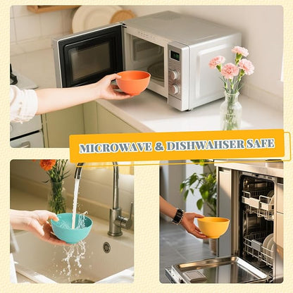 Homienly Wheat Straw Small Bowls, Unbreakable Dessert Bowls 8 PCS, 10 OZ Small Plastic Bowl for Kitchen, Microwave & Dishwasher Safe Mini Bowl for Snack, Ice Cream, Yogurt,Portion Control(Multi)