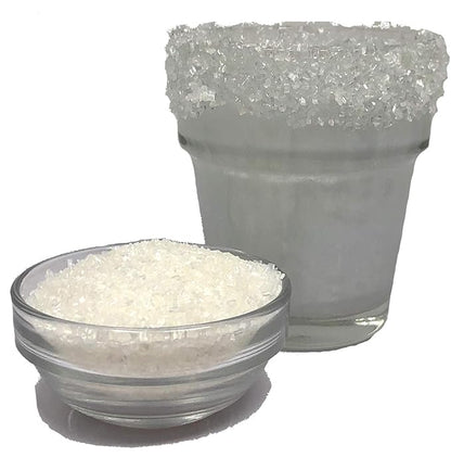 Snowy River Pearl Cocktail Sugar - Vibrant Naturally Colored Sugar for Cocktail Rimming, Baking & Decorating, Medium Crystal (6oz Bottle, Large Crystal)