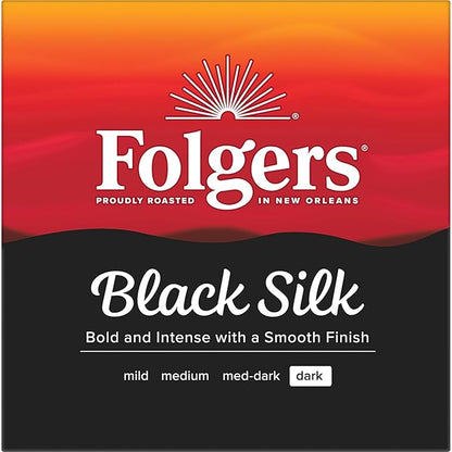 Folgers Black Silk Coffee, Dark Roast, Keurig K-Cup Pods, 10 Count Box (Pack of 6)