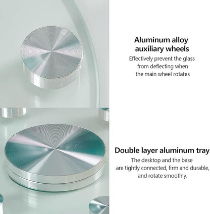 Restaurant Glass Rotating Centerpiece Tray, Commercial Cake Serving Lazy Susan Turntable, Rotating Serving Tray for Dining Table, Lazy Susan for Table top, for Home, Party, Hotel