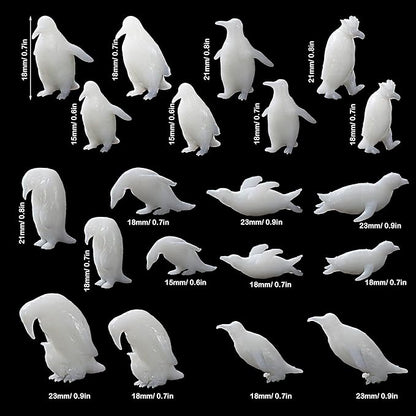 Woohome 3D Resin Moulds & Fillers - 20 Mini Penguin Casting Moulds for Art Resin Crafts & Jewelry Making