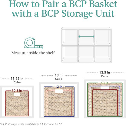 Best Choice Products 13x13in Pack of 5 Cube Storage Baskets, Water Hyacinth Multipurpose Collapsible Organizers, Handwoven Laundry Totes for Laundry, Living Room, Kids Room & Nursery - Gray