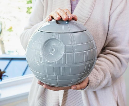 STAR WARS Death Star 10-Inch Ceramic Cookie Jar Container With Lid | Kitchen Storage For Snacks