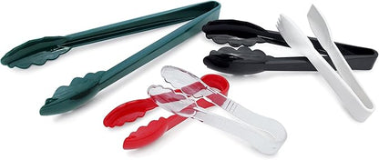 New Star Foodservice 35520 Utility Tong, High Heat Plastic, Scalloped, 12 inch, Set of 12, Clear