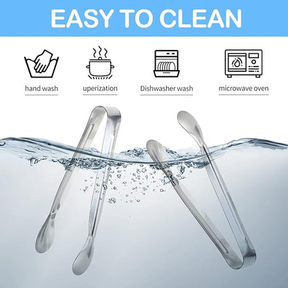 18PCS Mini Tongs for Appetizers, 5Inch Serving Tongs, Ice Tong Appetizer Tong, Small Tongs for Serving Food, Kitchen Utensils for Sugar Cubes, Coffee, Tea Party, Dessert, Charcuterie Board