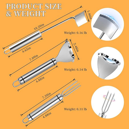 Corn Peeler Tool for Corn on The Cob, Upgrade 3pcs Corn Cob Stripper & Kernel Remover with Long Handle - The Ultimate Kitchen Gadget for Effortless Cooking, A Must-Have Gift for Dining Enthusiasts