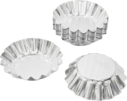 pson 20Pcs 2.75 Inch Egg Tart Molds, Non-Stick Aluminum Mini Tart Pans for Baking Tarts, Pies, Cupcakes, Muffins, Pudding, and Desserts