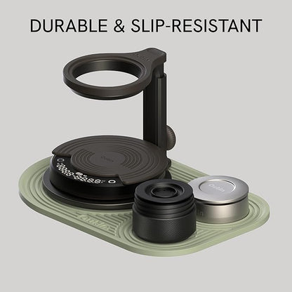 OutIn Silicone Coffee Mat, Foldable Waterproof, Drip Tray Mat For OutIn Products & Portable Coffee Makers 9.8’’ x6.7’’ (Green)