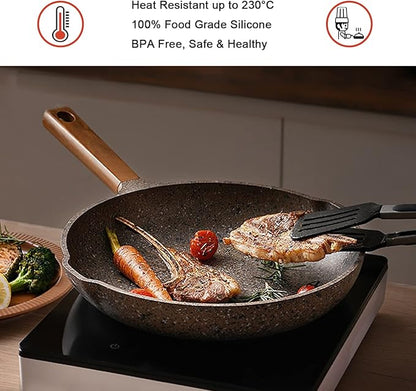 4 Pack Silicone Kitchen Cooking Tongs Set, Stainless Steel Nonstick Food Tong with BPA Free Silicone Tips for Serving Pasta Spaghetti Steak Pie Pizza Salad Vegetable Fruit Grilling BBQ Buffet 9" & 12"
