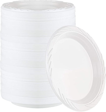 PLASTICPRO 400 Count Disposable 7 Inch White Plastic Plates