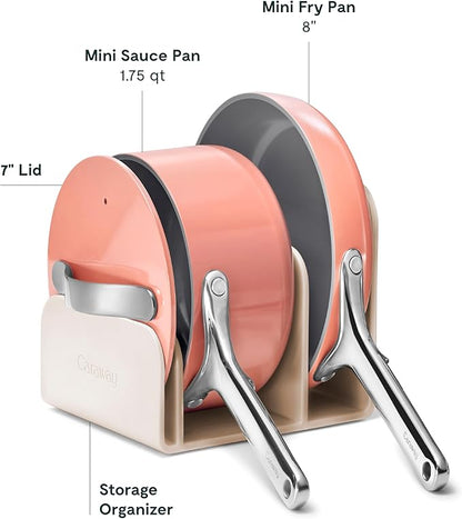 Caraway Mini Cookware Set - Non-Stick Ceramic Fry Pan (1.05 qt, 8") & Sauce Pan (1.75 qt) - Non Toxic, PTFE & PFOA Free - Oven Safe & Stovetop Agnostic (Gas, Electric & Induction) - Perracotta