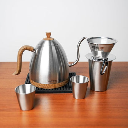 Brewista Artisan Electric Gooseneck Kettle, Water Boiler with LCD Panel, Precise Temperature Control, Fast Boiling and Keep Warm Settings for Pour-Over Coffee & Tea, Café, 1 Liter (Stainless Steel)