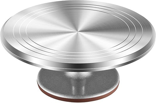 Kootek Aluminium Alloy Revolving Cake Stand 12 Inch Rotating Cake Turntable for Cake, Cupcake Decorating Supplies