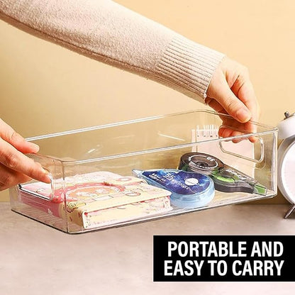Clear Plastic Storage Bins, Pantry Organizers and Storage, Kitchen Organization and Storage Containers Bins for Organizing, Fridge, Freezer, Bathroom, Pantries, Medicine Cabinet Organizer Bin