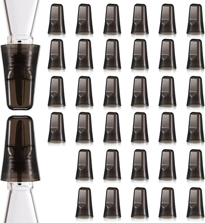 Chengu 36 Pieces Liquor Bottle Covers Pour Spout Covers Bar Toppers for Bottles Universal Pour Dispenser Dust Translucent Silicone Rubber Spout Caps for Bar Home Kitchen Tools Supplies (Black)