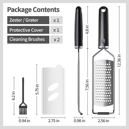 Cheese Grater with Non-Slip Handle, Extra Coarse Grater,L12" X W2.5"