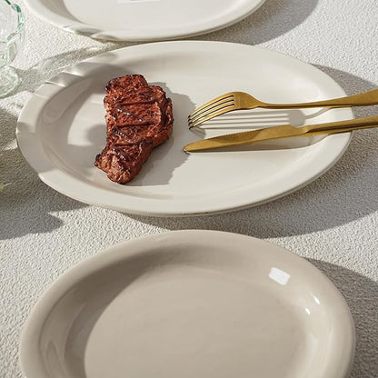 Stoneware Narrow Rim Commercial Grade Dinnerware (America White, Platter 13.5" x 10.5")