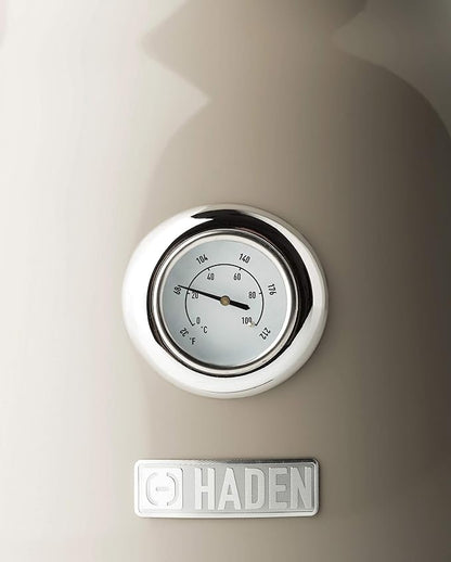 Haden Dorset 1.7 Liter Stainless Steel Electric Kettle, Hot Water Kettle with 360-Degree Base and Auto Shutoff, Putty & Chrome
