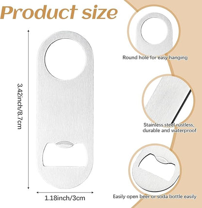 30 Pcs Flat Bottle Opener 3.5 x 1.18 inches Stainless Steel Beer bottle Openers Heavy Duty Bar Blade Solid Bottle Cap Opener Funny Bartender Bottle Opener for Kitchen Party Supplies,Silver