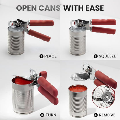 Zulay Kitchen Manual Can Opener with Bottle Opener with Turn Knob