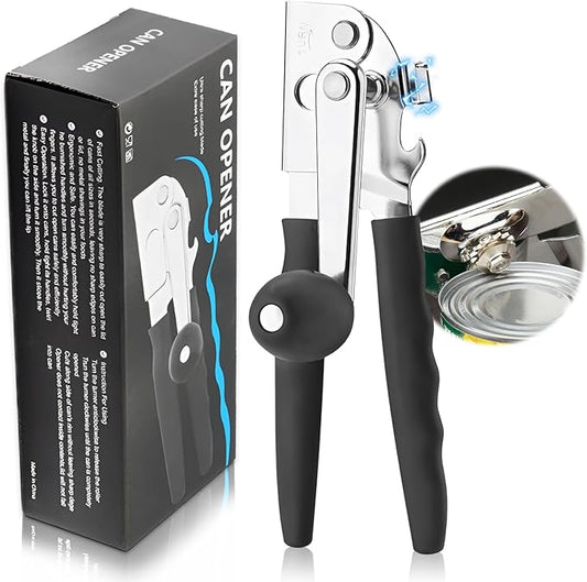 Commercial Can Opener Manual Heavy Duty Stainless Steel Handheld Smooth Edge Can Opener for Seniors for Kitchen