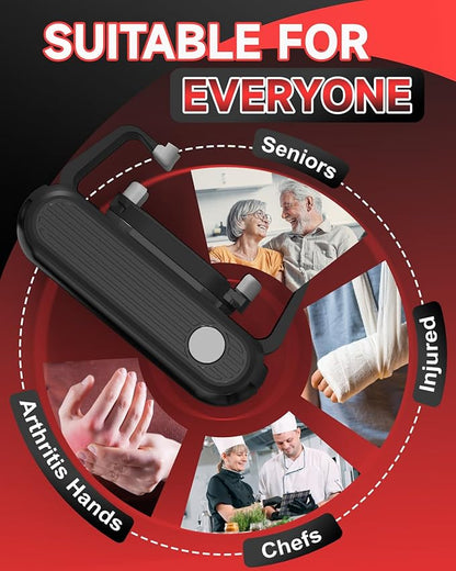 One Touch and High Torque Electric Jar Opener, Hands-Free Jar Opener for Seniors, Arthritis and Weak Hands, Fits Most Jar Sizes, Battery Operated Bottle Opener Essential Kitchen Tool, Grey+Black
