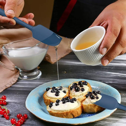 Coukre Silicone Spatula Set of 5,High Temperature Resistant, Food Grade Silicone, Dishwasher Safe, for Baking, Cooking (Pure Deep Blue)