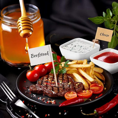 Charcuterie Board Accessories With 3 Oz Ceramic Dip Bowls, Wooden Handle Silver Cheese Spreader Butter Knive Set Kit, Mini Tongs, Spoons, Forks,Honey Dipper, Cocktail Picks